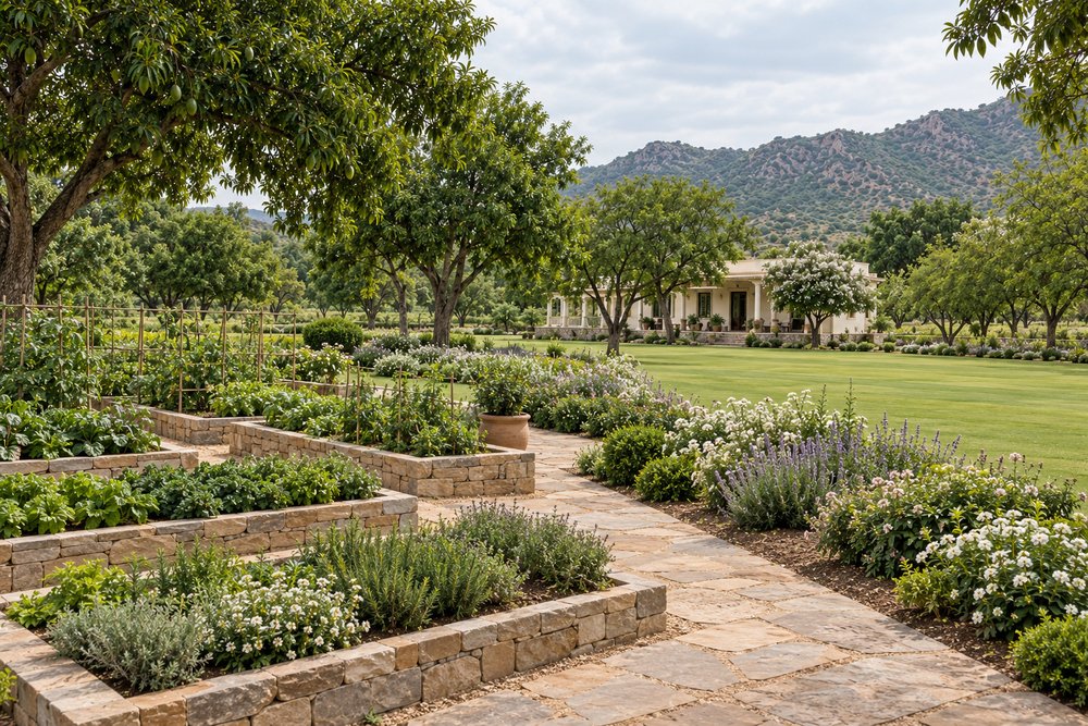 Soil science — terraced planting beds and worked ground