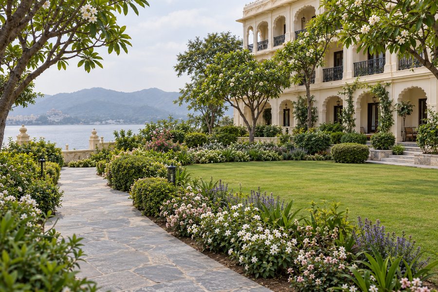 Concept: garden walk framed by planting