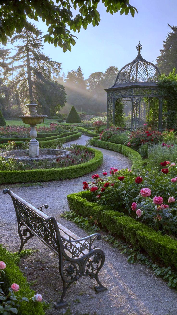Precedent study: Rose parterre · pavilion as focal point