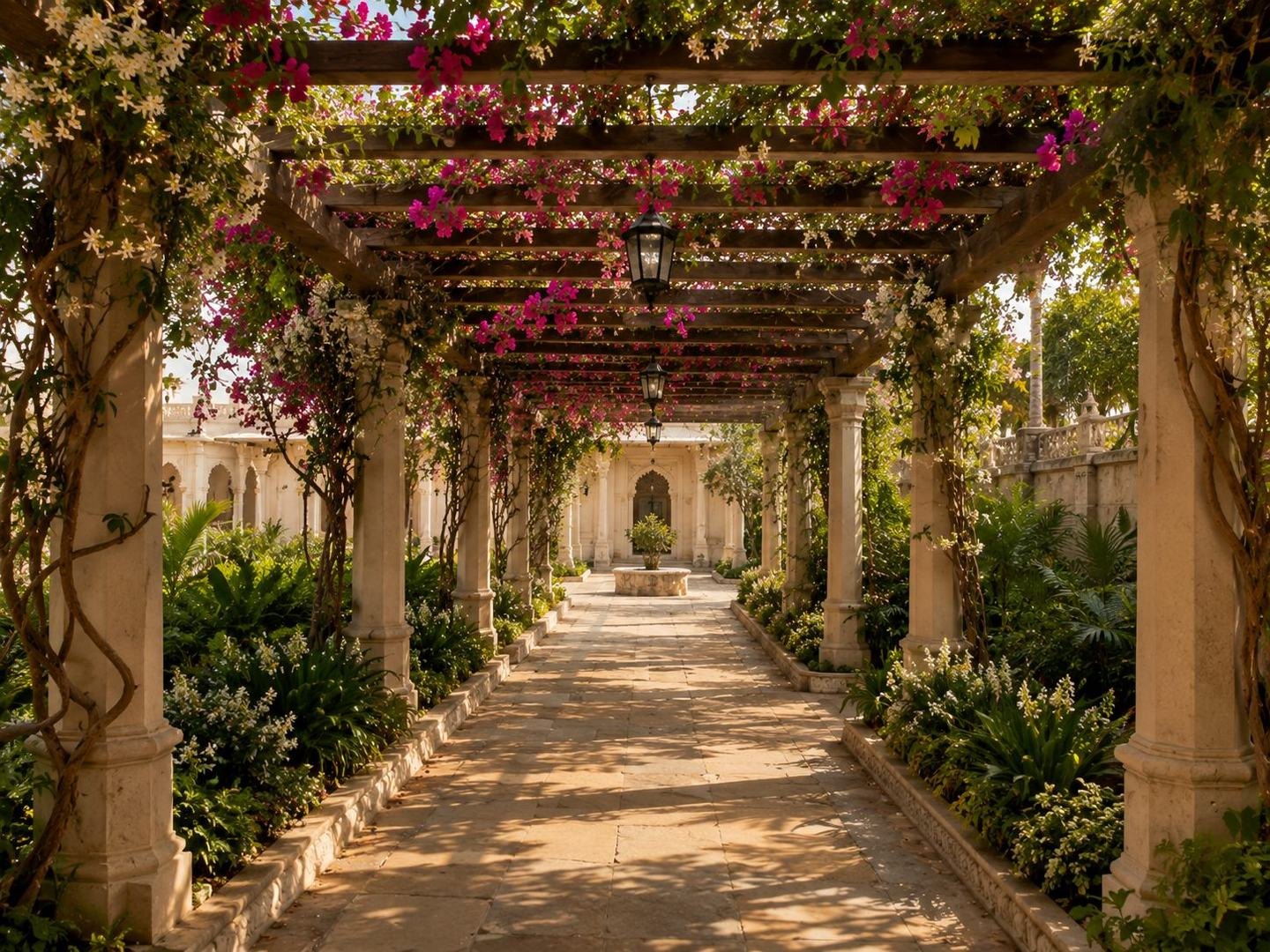 Gardener on a scheduled maintenance visit — plant maintenance and irrigation check, Udaipur