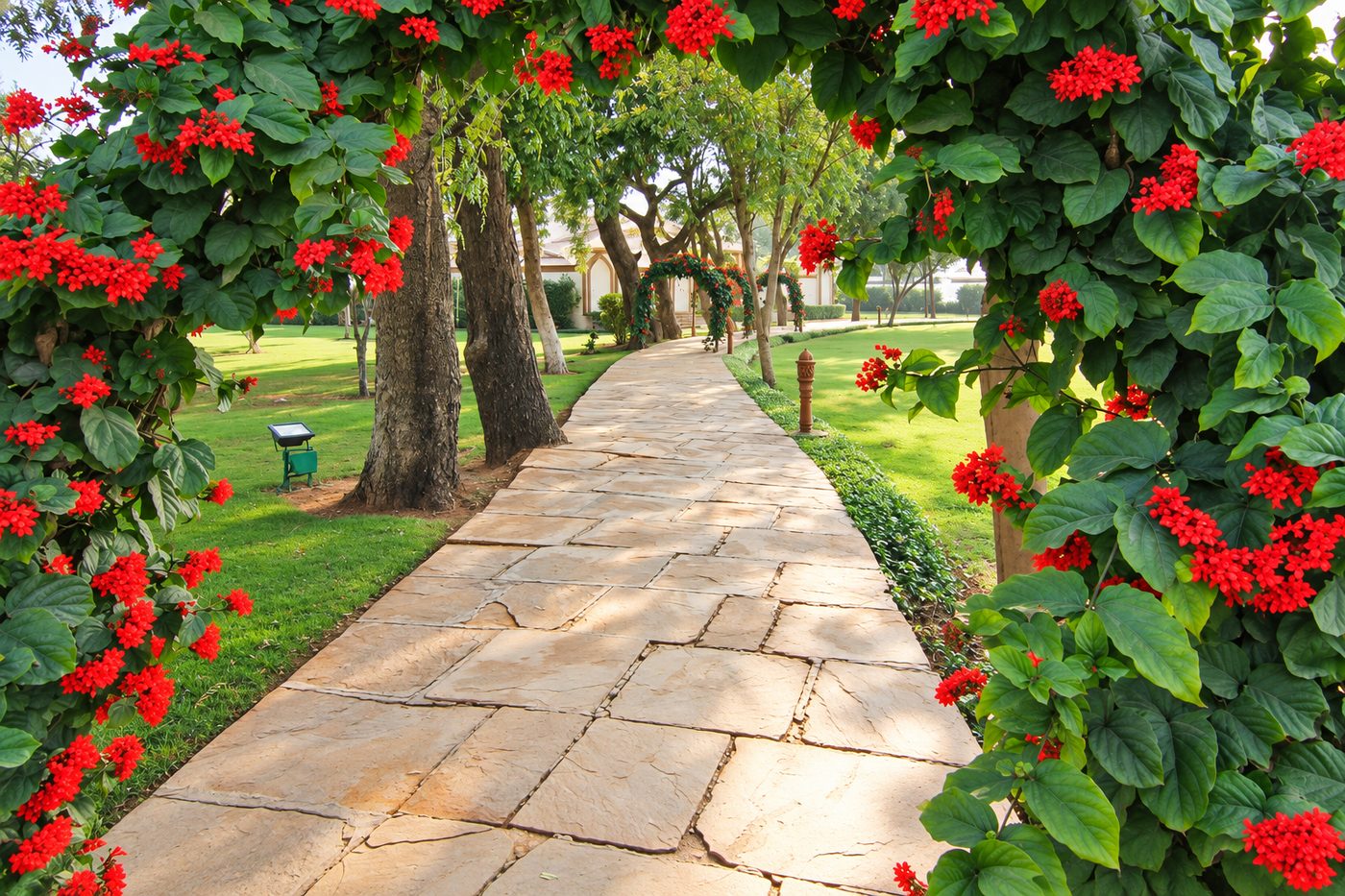 Flowering climber walkway at Raj Niwas, Dholpur